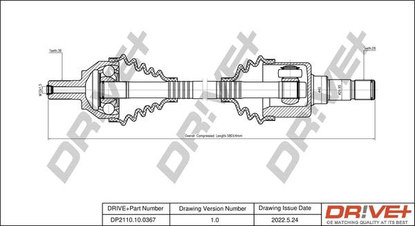 Dr!ve+ DP2110.10.0367 - Приводний вал autozip.com.ua