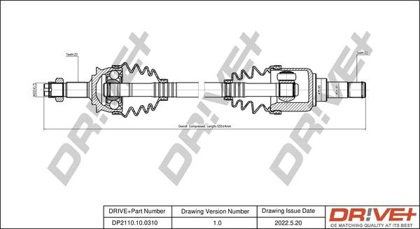 Dr!ve+ DP2110.10.0310 - Приводний вал autozip.com.ua