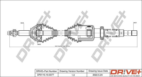 Dr!ve+ DP2110.10.0377 - Приводний вал autozip.com.ua