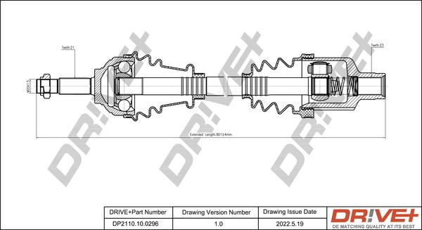 Dr!ve+ DP2110.10.0296 - Приводний вал autozip.com.ua