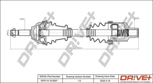 Dr!ve+ DP2110.10.0297 - Приводний вал autozip.com.ua
