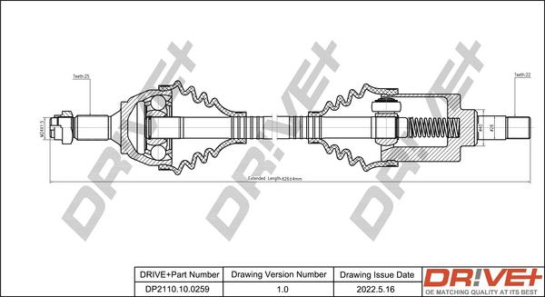 Dr!ve+ DP2110.10.0259 - Приводний вал autozip.com.ua