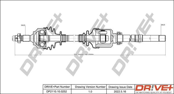 Dr!ve+ DP2110.10.0252 - Приводний вал autozip.com.ua