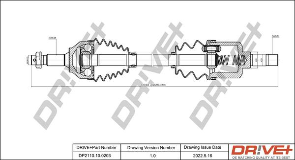 Dr!ve+ DP2110.10.0203 - Приводний вал autozip.com.ua