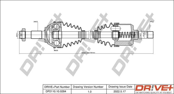 Dr!ve+ DP2110.10.0284 - Приводний вал autozip.com.ua