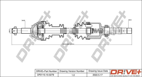 Dr!ve+ DP2110.10.0279 - Приводний вал autozip.com.ua