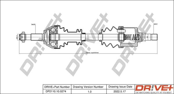 Dr!ve+ DP2110.10.0274 - Приводний вал autozip.com.ua