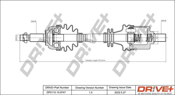 Dr!ve+ DP2110.10.0747 - Приводний вал autozip.com.ua