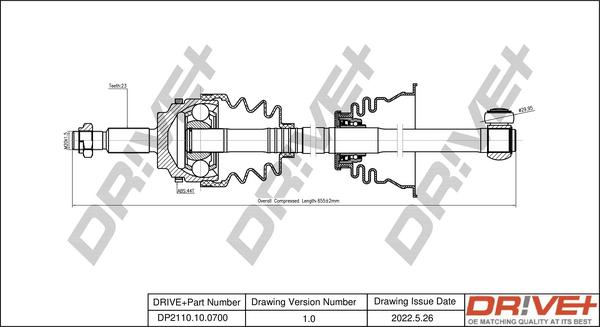 Dr!ve+ DP2110.10.0700 - Приводний вал autozip.com.ua