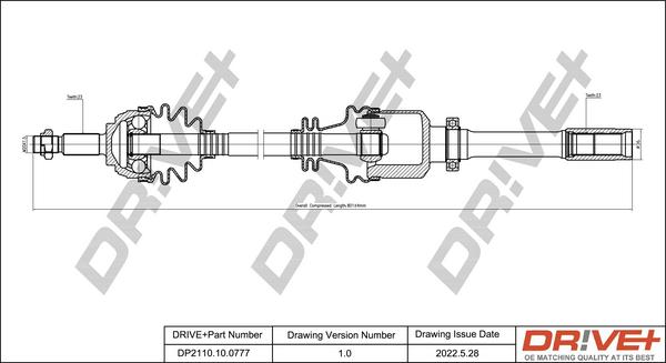 Dr!ve+ DP2110.10.0777 - Приводний вал autozip.com.ua