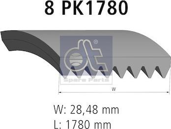 DT Spare Parts 4.80546 - Поліклиновий ремінь autozip.com.ua