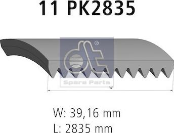 DT Spare Parts 4.80394 - Поліклиновий ремінь autozip.com.ua