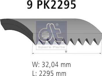 DT Spare Parts 4.80390 - Поліклиновий ремінь autozip.com.ua