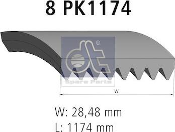 DT Spare Parts 4.80718 - Поліклиновий ремінь autozip.com.ua