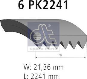 DT Spare Parts 4.81429 - Поліклиновий ремінь autozip.com.ua