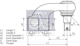 DT Spare Parts 5.22020 - Наконечник рульової тяги, кульовий шарнір autozip.com.ua