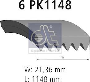 DT Spare Parts 6.31556 - Поліклиновий ремінь autozip.com.ua