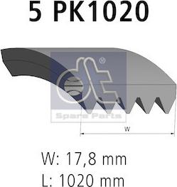DT Spare Parts 6.31501 - Поліклиновий ремінь autozip.com.ua