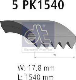 DT Spare Parts 6.31510 - Поліклиновий ремінь autozip.com.ua