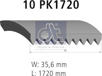 DT Spare Parts 6.31534 - Поліклиновий ремінь autozip.com.ua