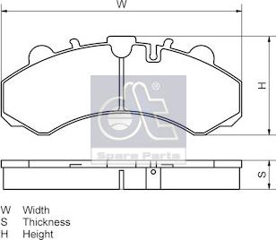 DT Spare Parts 6.95120 - Гальмівні колодки, дискові гальма autozip.com.ua