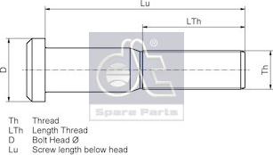 DT Spare Parts 4.40204 - Болт кріплення колеса autozip.com.ua