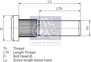 DT Spare Parts 6.54205 - Болт кріплення колеса autozip.com.ua