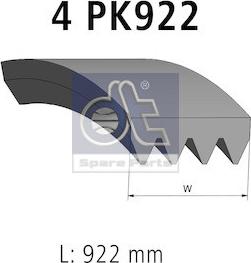 DT Spare Parts 13.43509SP - Поліклиновий ремінь autozip.com.ua