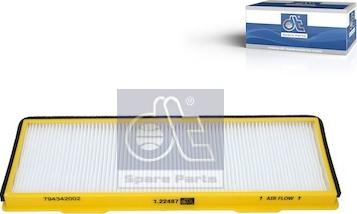 DT Spare Parts 1.22487 - Фільтр, повітря у внутрішній простір autozip.com.ua