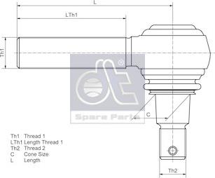 DT Spare Parts 3.63116 - Наконечник рульової тяги, кульовий шарнір autozip.com.ua