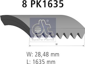 DT Spare Parts 3.34341 - Поліклиновий ремінь autozip.com.ua