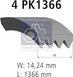 DT Spare Parts 3.34347 - Поліклиновий ремінь autozip.com.ua