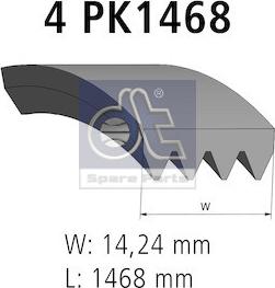 DT Spare Parts 3.34353 - Поліклиновий ремінь autozip.com.ua