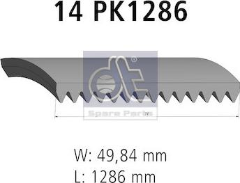 DT Spare Parts 3.34336 - Поліклиновий ремінь autozip.com.ua