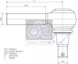 DT Spare Parts 4.68105 - Наконечник рульової тяги, кульовий шарнір autozip.com.ua