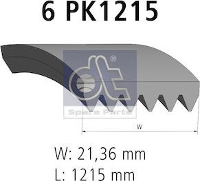 DT Spare Parts 7.54819 - Поліклиновий ремінь autozip.com.ua