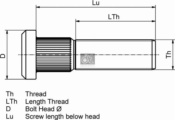 DT Spare Parts 7.00369 - Болт кріплення колеса autozip.com.ua