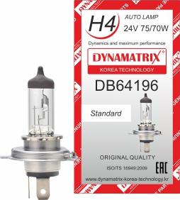 Dynamatrix DB64196 - Лампа розжарювання, основна фара autozip.com.ua