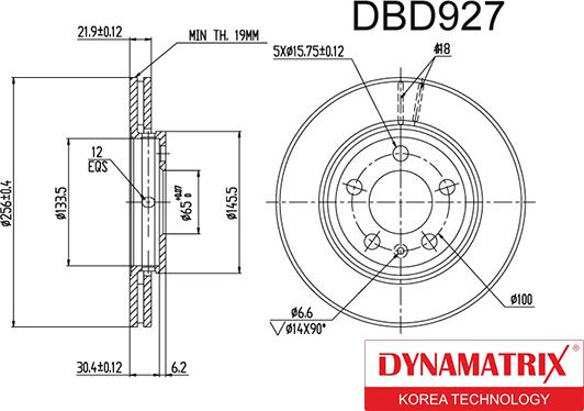 Dynamatrix DBD927 - Гальмівний диск autozip.com.ua