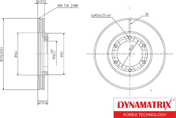 Dynamatrix DBD464 - Гальмівний диск autozip.com.ua