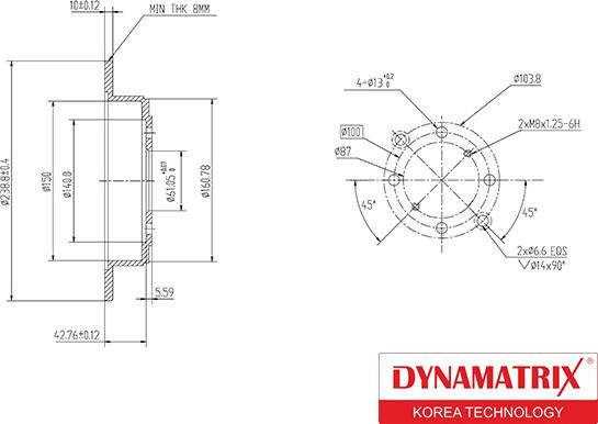 Dynamatrix DBD468 - Гальмівний диск autozip.com.ua