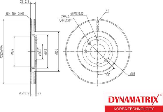 Dynamatrix DBD489 - Гальмівний диск autozip.com.ua