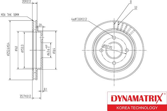 Dynamatrix DBD479 - Гальмівний диск autozip.com.ua