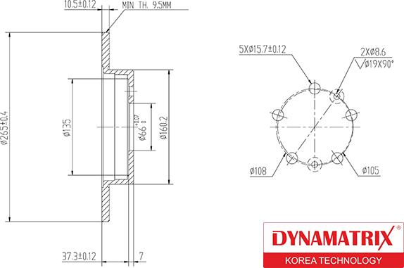 Dynamatrix DBD556 - Гальмівний диск autozip.com.ua