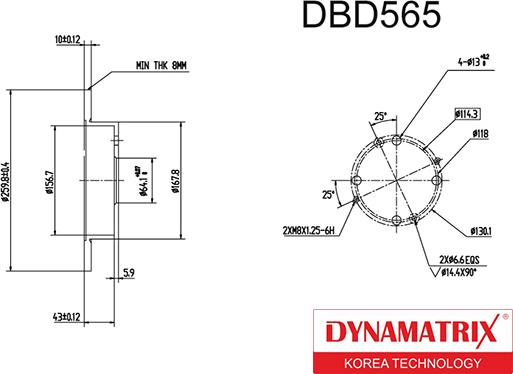 Dynamatrix DBD565 - Гальмівний диск autozip.com.ua