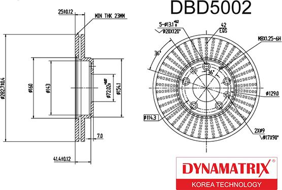 Dynamatrix DBD5002 - Гальмівний диск autozip.com.ua