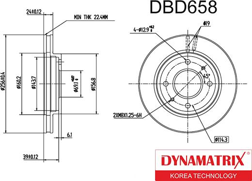 Dynamatrix DBD658 - Гальмівний диск autozip.com.ua