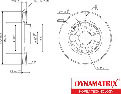 Dynamatrix DBD605 - Гальмівний диск autozip.com.ua