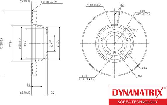 Dynamatrix DBD624 - Гальмівний диск autozip.com.ua