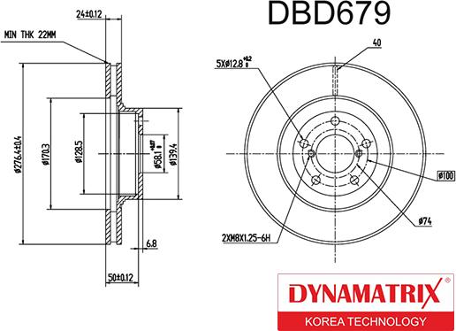 Dynamatrix DBD679 - Гальмівний диск autozip.com.ua